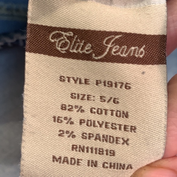 Elite Jeans Pullon with Elastic Waist. NWOT. Acid Washed in Size 5/6. - Picture 3 of 6